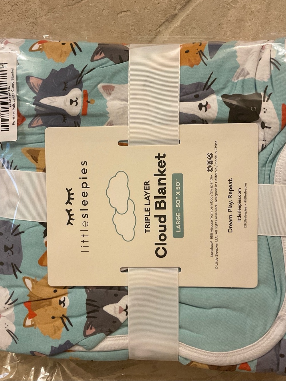 Little Sleepies Purrfect Pals Cat Print Cloud Blanket